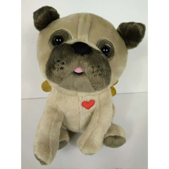 8” Cu-Pug Plush By Hallmark Cupid Dog Stuffed Animal Toy Valentines Day Pug Pup - Picture 5 of 9